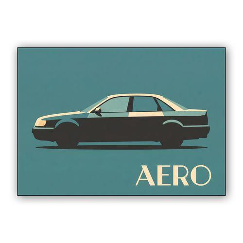 Audi 100 C4 Aero: Minimalist Flat Design wall art poster