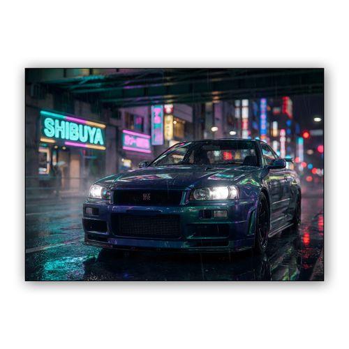 Midnight in Shibuya Skyline R34 wall art poster