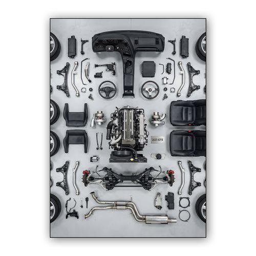 Deconstructed Icon: Toyota Supra A80 wall art poster