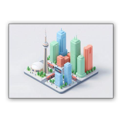 Miniature Metropolis: Toronto Isometric Diorama wall art poster