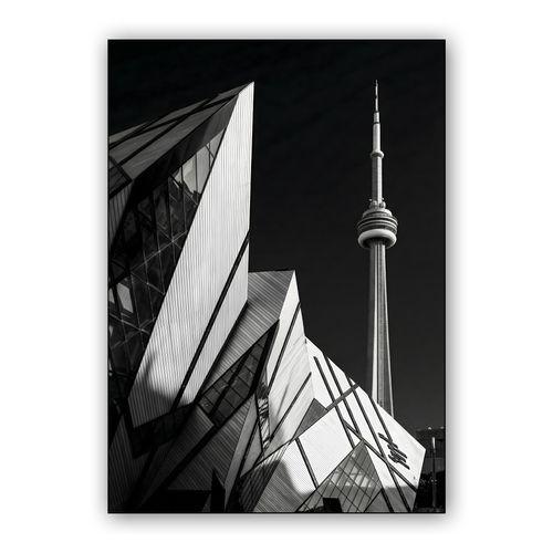 Shattered Geometry: CN Tower and ROM wall art poster