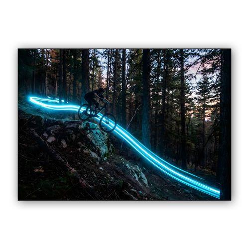 Electric Trail: Mountain Biking Light Trails wall art poster