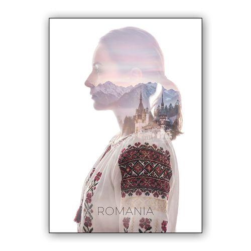 Romanian Soul: Double Exposure Portrait of Heritage wall art poster