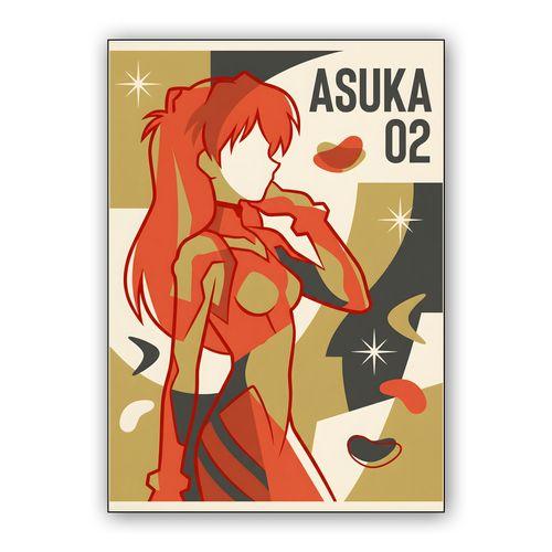 Asuka 02: Mid-Century Modern Pilot wall art poster
