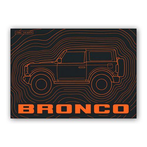 Ford Bronco Topographic Contour Art wall art poster