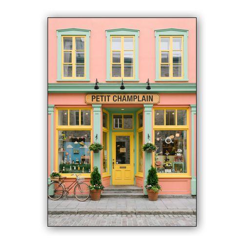 Pastel Perfection in Petit Champlain wall art poster