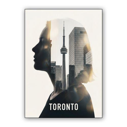 Toronto Spirit: Double Exposure Portrait wall art poster