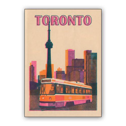 Toronto Skyline Risograph Travel Poster wall art poster