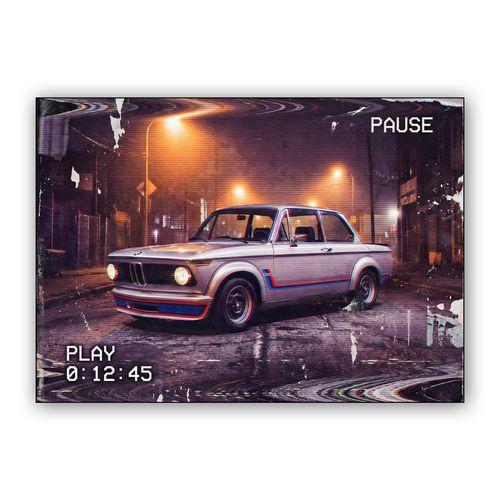 BMW 2002 Turbo VHS Glitch Tape wall art poster