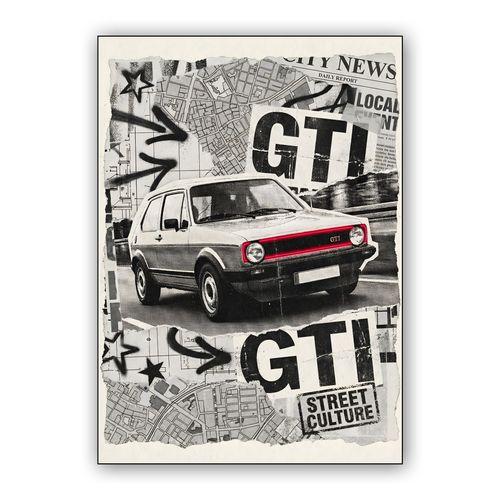 GTI Street Culture: The Original Hot Hatch Collage wall art poster