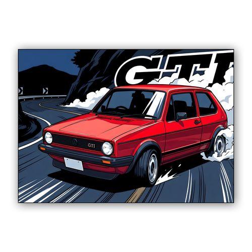 VW Golf GTI Mk1 Mountain Drift wall art poster