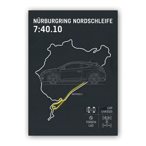 Renault Mégane R.S. Nürburgring 7:40.10 Technical Study wall art poster