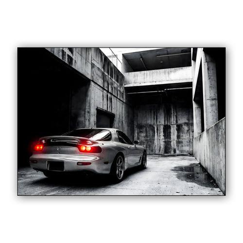 Silver RX-7: Industrial Aura wall art poster