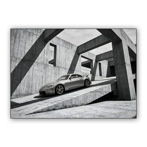 Brutalist Nismo: Shadows of the Z33 wall art poster