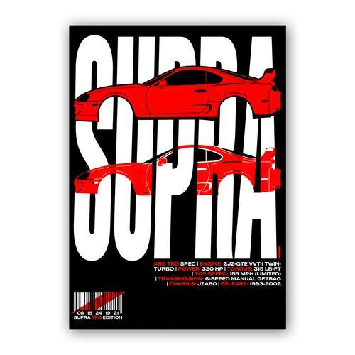 Supra A80 TRD Spec: Technical Type Poster wall art poster