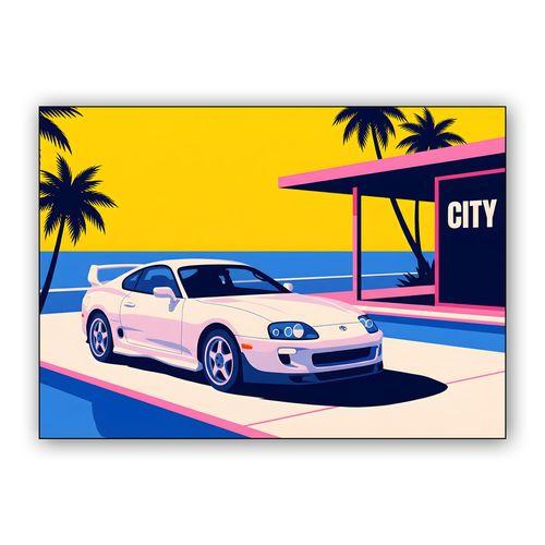 City Pop Supra: Coastal JDM Horizon wall art poster