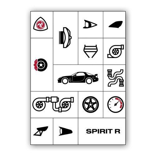 Spirit R: Technical Grid Illustration wall art poster