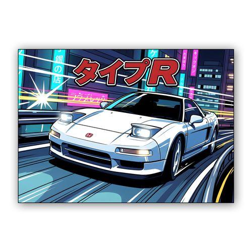 Midnight Velocity: NSX Type R Anime Edition wall art poster