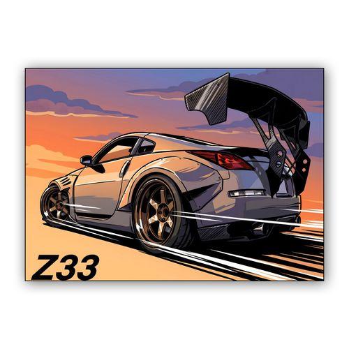 Z33 Sunset Chase: Widebody Velocity wall art poster