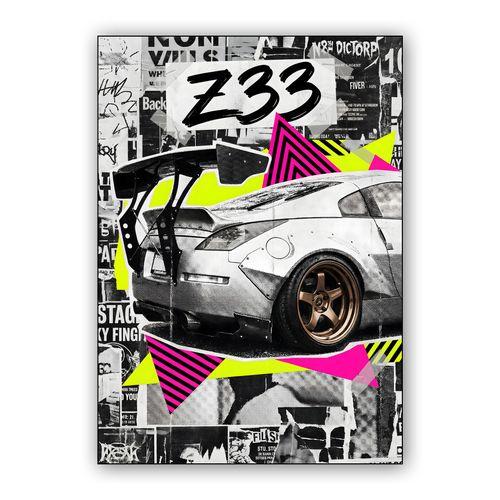 Z33 Neon Urban: Widebody Mixed Media Collage wall art poster