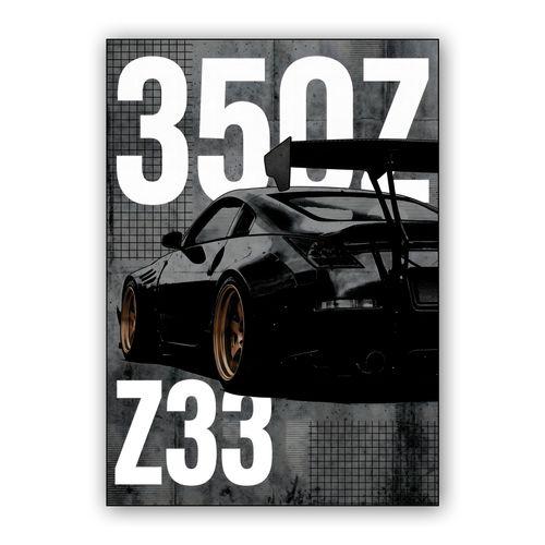 Z33 Industrial Blueprint: 350Z Graphic Tribute wall art poster