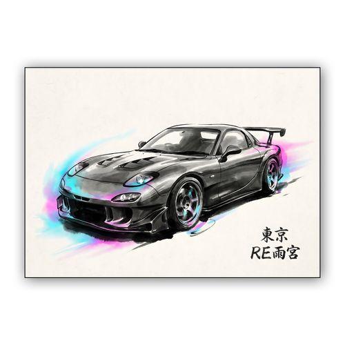 RE Amemiya RX-7: Tokyo Ink Velocity wall art poster