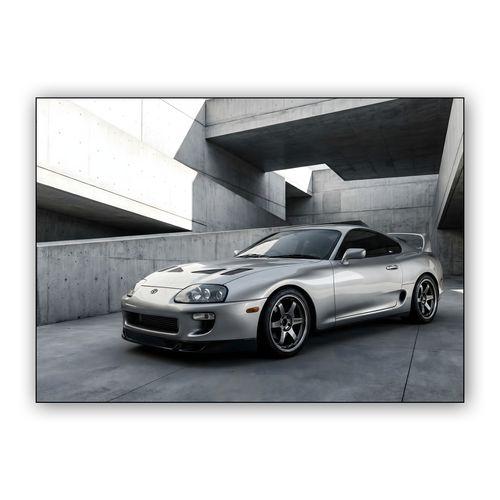 Brutalist Legend: Silver Supra A80 wall art poster