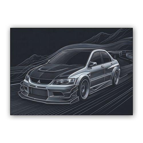 Evolution IX: Technical Line Art wall art poster