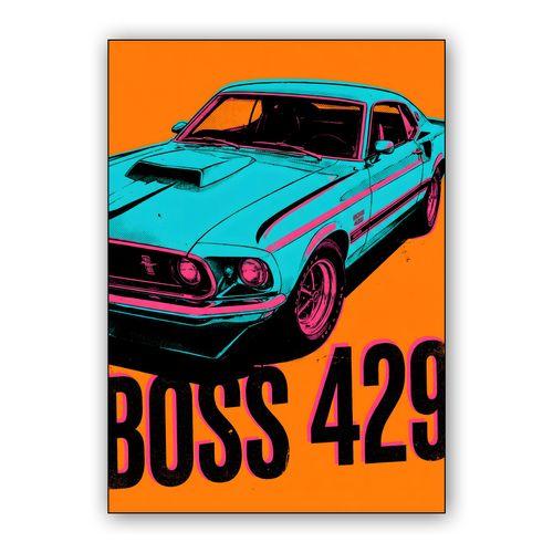 Vibrant Boss 429 Mustang Graphic wall art poster