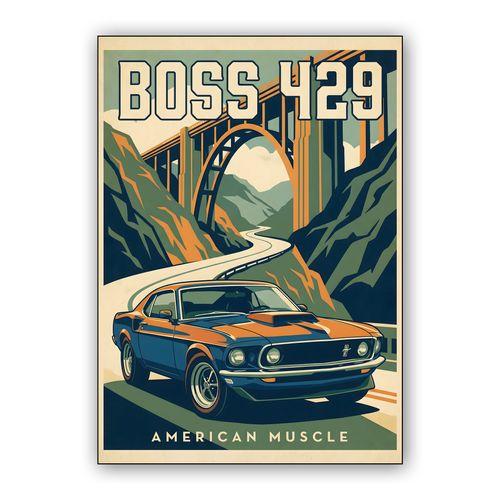 American Muscle: Boss 429 California Coast Poster wall art poster