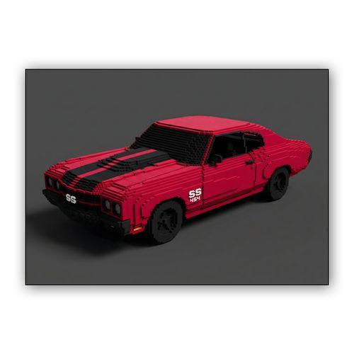 Chevelle SS 454 Voxel Edition wall art poster