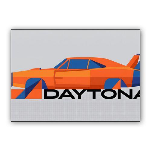 Geometric Dodge Charger Daytona: Low Poly Aero Legend wall art poster