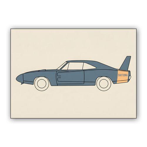 Dodge Charger Daytona Minimalist Profile wall art poster