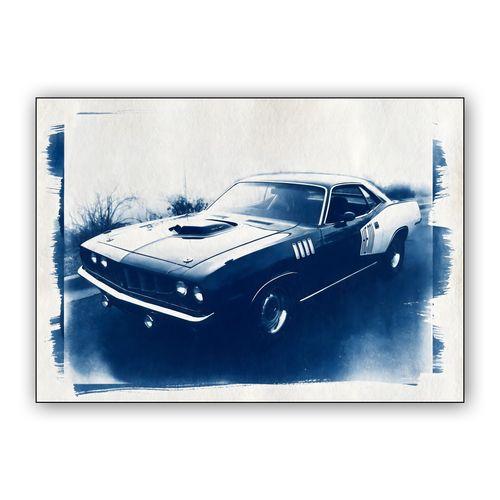 Plymouth Cuda: Cyanotype Soul wall art poster