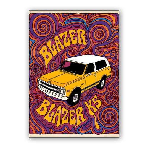 K5 Blazer: Psychedelic Retro Swirl wall art poster