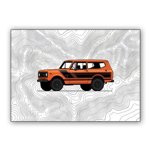 International Scout II Topographic Profile wall art poster