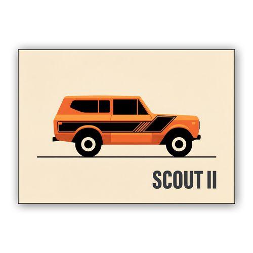 International Scout II: Minimalist Rallye Illustration wall art poster