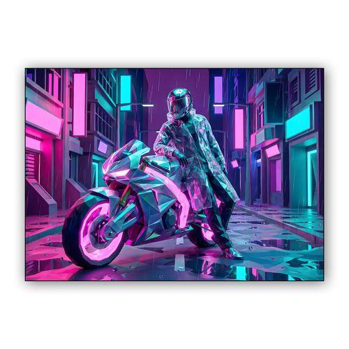 Crystalline Neon Rider wall art poster