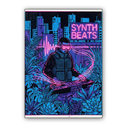 Neon Jungle Beats wall art poster