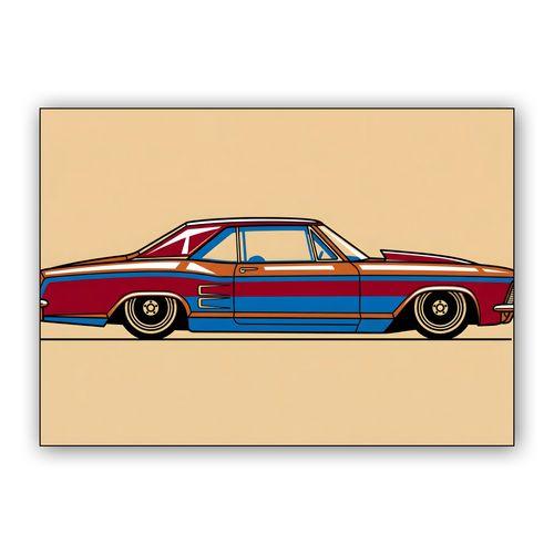 Striped Riviera Lowrider Illustration wall art poster