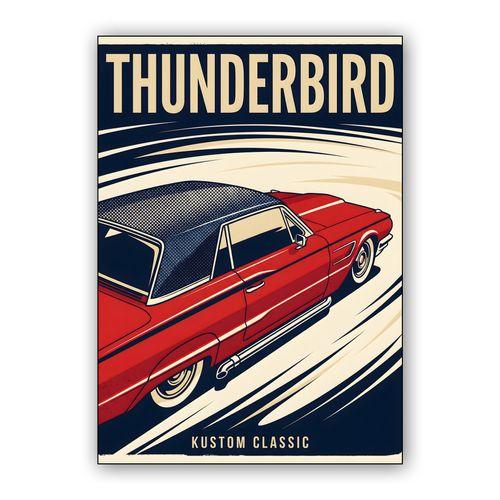 Red Thunderbird Kustom Classic Poster wall art poster