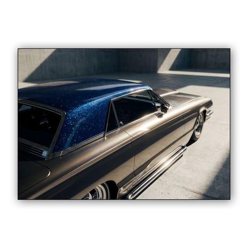 Bronze and Blue Stardust Thunderbird wall art poster