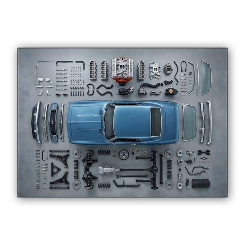 Camaro SS 396 Knolling Component Study wall art poster