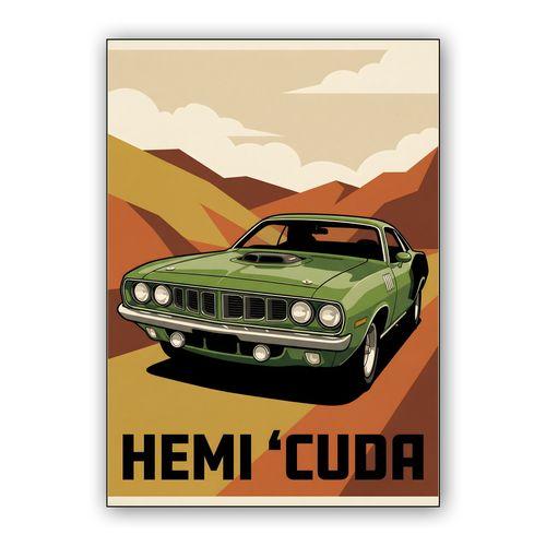 Hemi 'Cuda: Desert Road Legend wall art poster