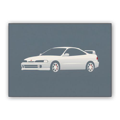 Honda Integra Type R DC2 Minimalist Flat Art wall art poster