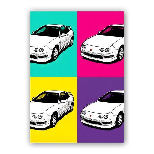 Honda Integra Type R DC2 Pop Art Grid wall art poster