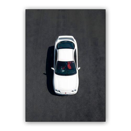Honda Integra Type R DC2: Top-Down White Perfection wall art poster