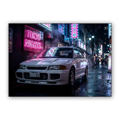 Mitsubishi Lancer Evolution III: Tokyo Neon Night wall art poster