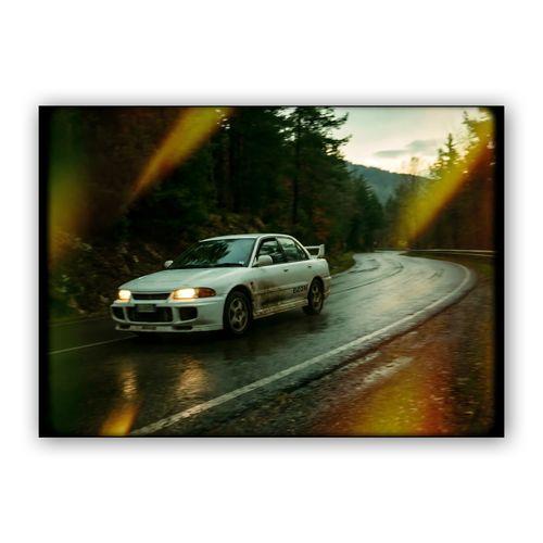 Mitsubishi Lancer Evolution II RS: Misty Forest Sprint wall art poster