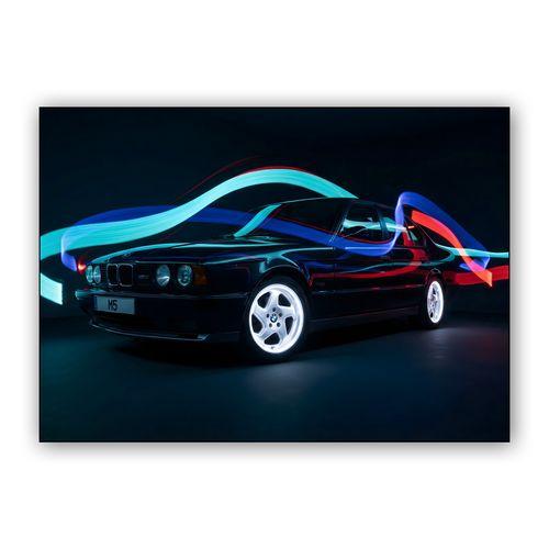 BMW M5 E34: Midnight Light Painting wall art poster